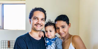 Young family with toddler