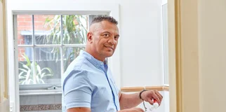 Man brushing teeth