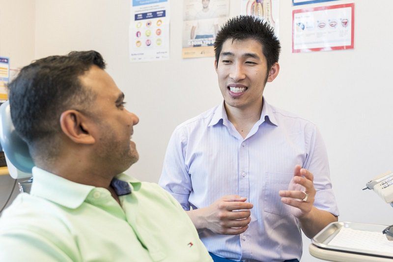 Doctor speaking with a patient